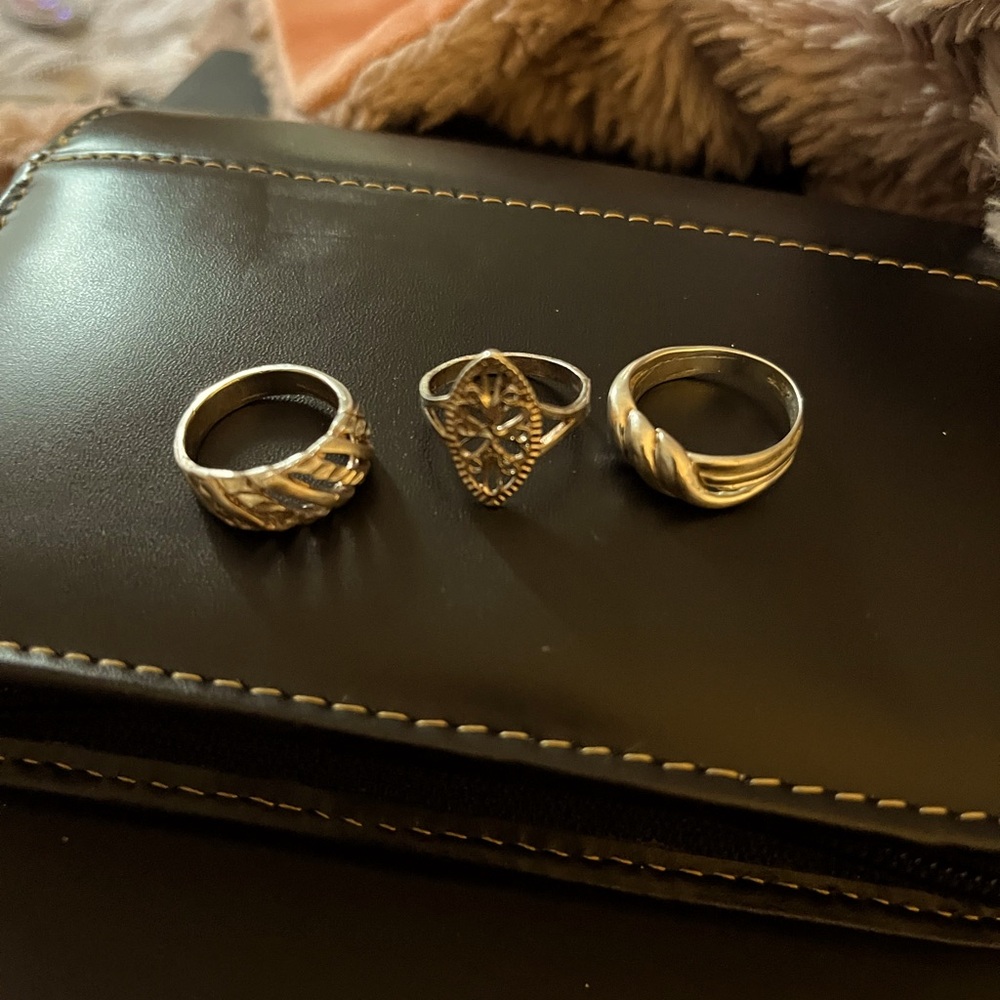 3 925 sterling silver rings size 6.5